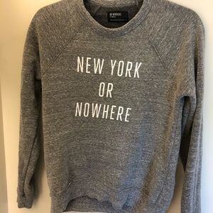 New York Or Nowhere Gray Crewneck Sweatshirt -